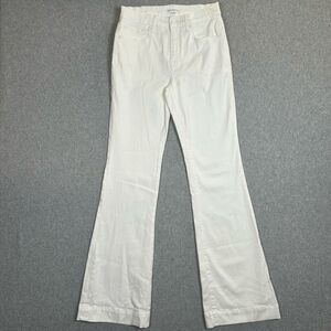 Good American Womens 6/28 Good Leg Flare Flat Tummy Tech Denim Jeans White NWT
